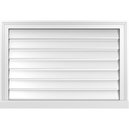 Ekena Millwork Vertical Surface Mount PVC Gable Vent: Functional, w/ 2"W x 2"P Brickmould Sill Frame, 32"W x 22"H GVPVE32X2203SF